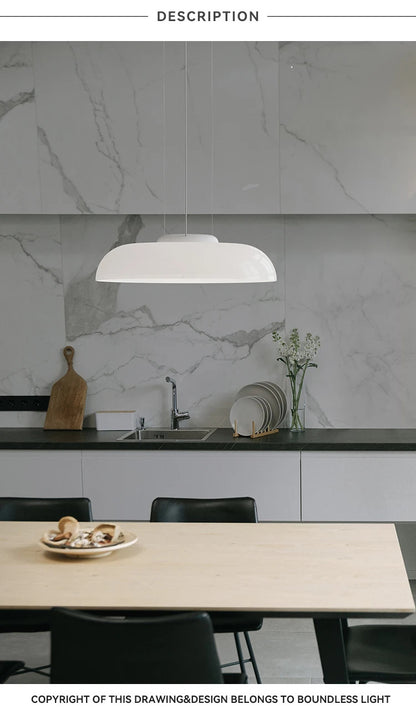 Pablo White Glass Shade Pendant Lights Desinger Nordic Led Bedside Lamp