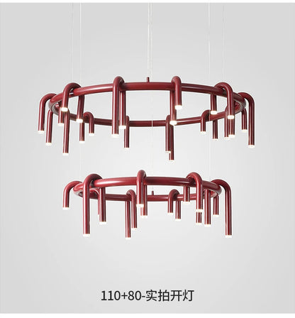 Nordic U-shaped Pendant lamp water pipe long strip Chandelier