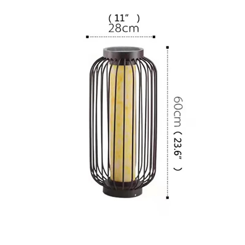 Outdoor courtyard waterproof floor lamp Wabi sabi Solar Balcony ambient birdcage Standing light