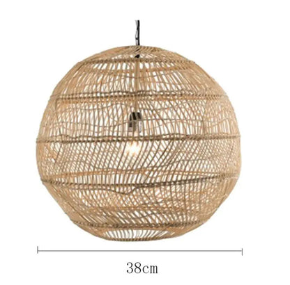 Natural Rattan wicker hanging lamp Chinese Style suspension