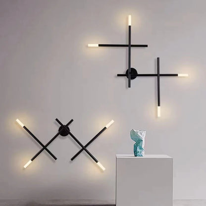 Nordic line Art Wall Lamp Modern Minimalist Creative Cross Shaped Sconce light