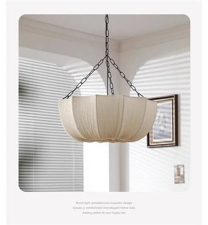 Retro Wabi Sabi Fabric Chandelier Japanese Fabric Pendant Lights