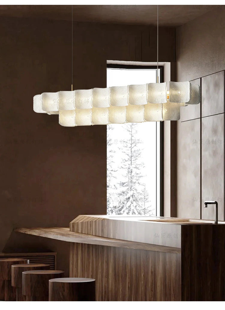 Creative Living Room Large Chandelier Minimalist Wabi Sabi LED Chandelier