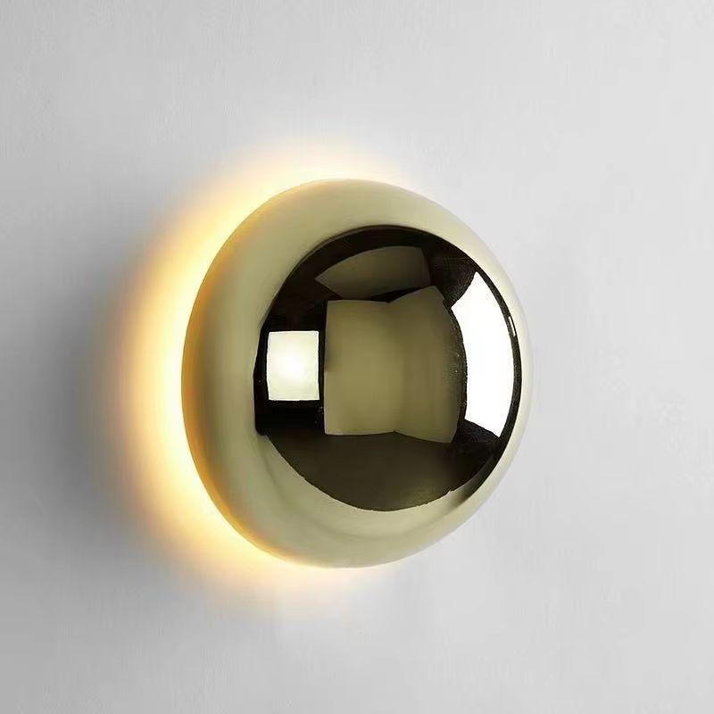 Minimalist Plated Silver Luxurious Wall Lamp Modern Simple Circular Lunar Eclipse sconce