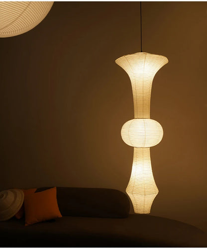 Nordic Wabi Sabi Wind Rice Paper Led Pendant Lights Living Room Bedroom Corner Chandelier