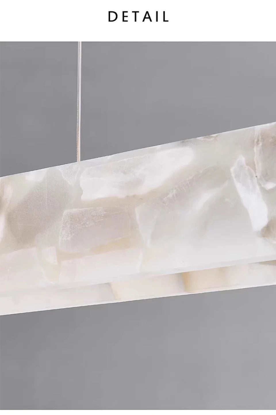 Luxury Linear Pendant Light LED Minimalist Natural Marble Chandelier Hanging Ceiling Fixtures for Kitchen Island Dining Room Bar