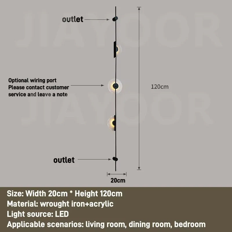 Alabaster Vertical Wall Lamp Modern Mable Wall Art Black Led Acrylic Circle Wall Lamp