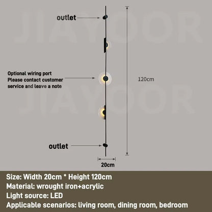 Alabaster Vertical Wall Lamp Modern Mable Wall Art Black Led Acrylic Circle Wall Lamp