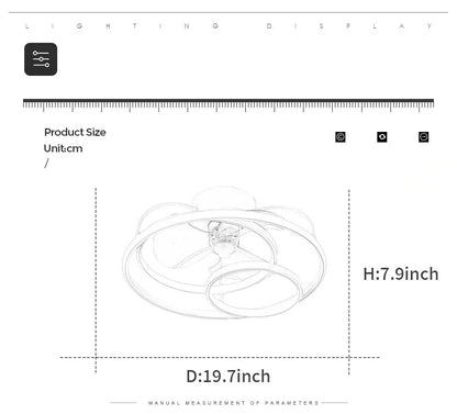 Modern simple LED Ceiling Fan Lamp with remote control Dining Room Bedroom Indoor lighting