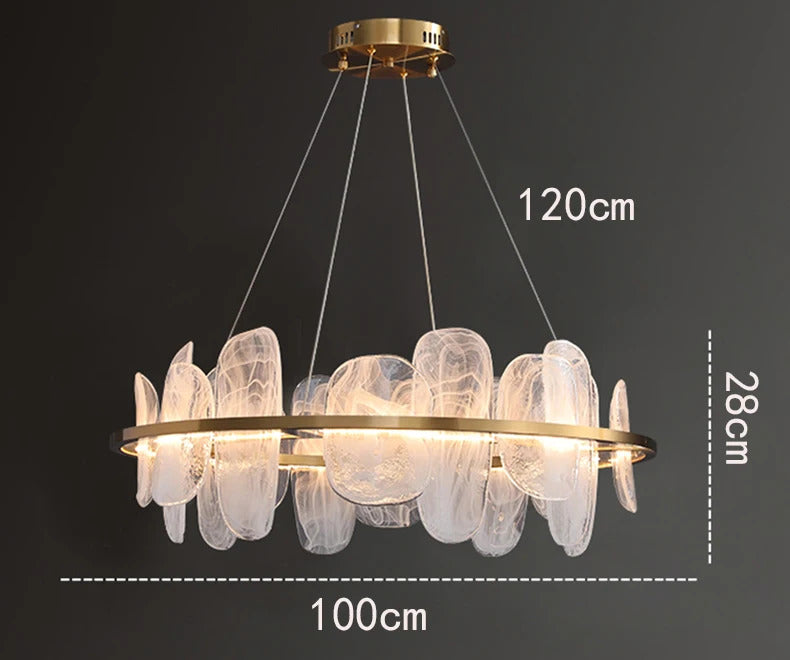 Modern Luxury crystals Ring Chandelier Italian designer glass golden pendant light