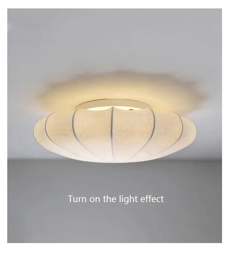 Wabi Sabi Silk Ceiling Lamps Living Room Bar Home Decor Lighting