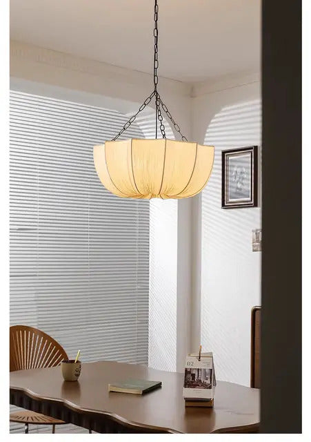 Retro Wabi Sabi Fabric Chandelier Japanese Fabric Pendant Lights