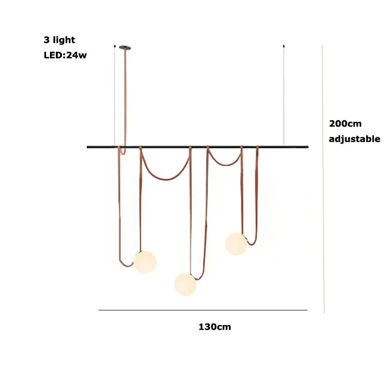 PLUSMINUS LED Belt Pendant lamp Trendy glass ball light