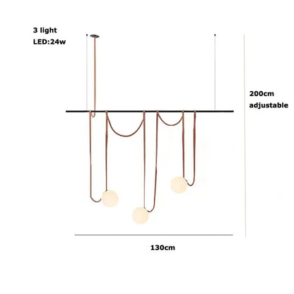 PLUSMINUS LED Belt Pendant lamp Trendy glass ball light