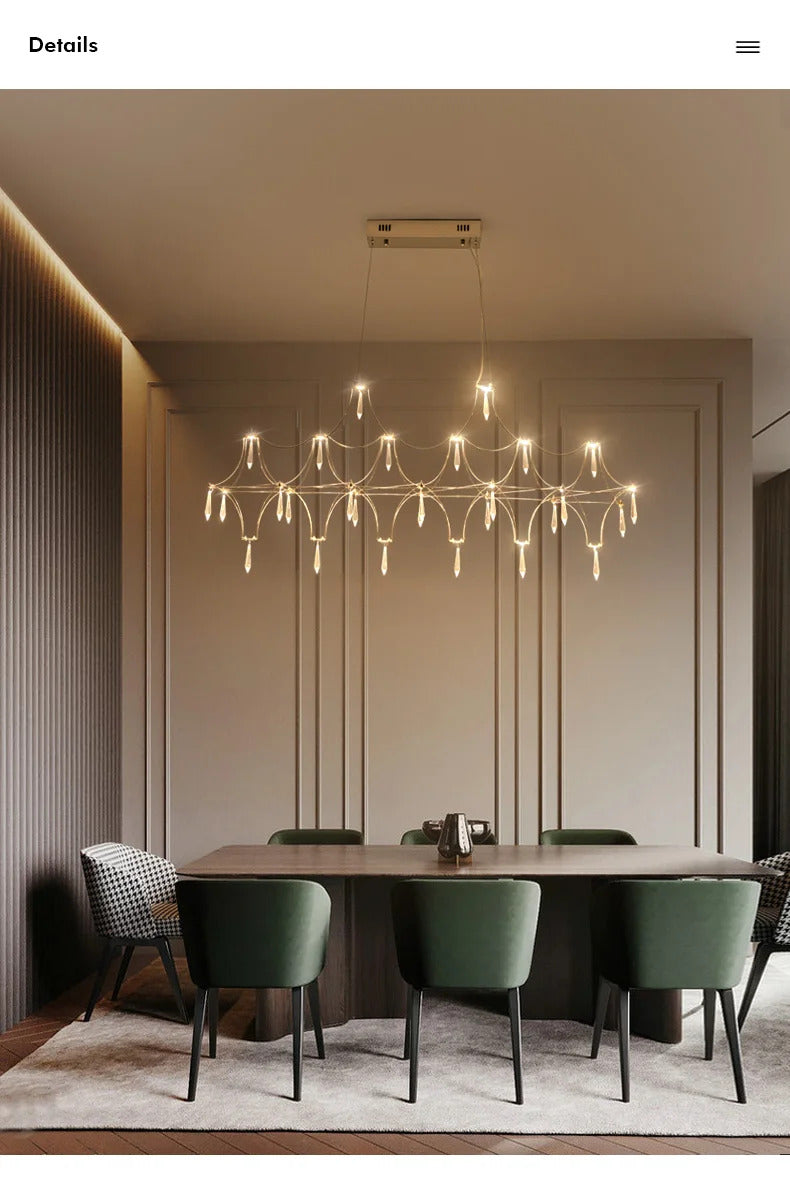 Modern Restaurant Strip Chandelier Luxury Lobby Front Desk Hanging Lamp