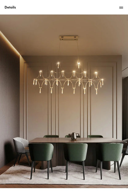 Modern Restaurant Strip Chandelier Luxury Lobby Front Desk Hanging Lamp