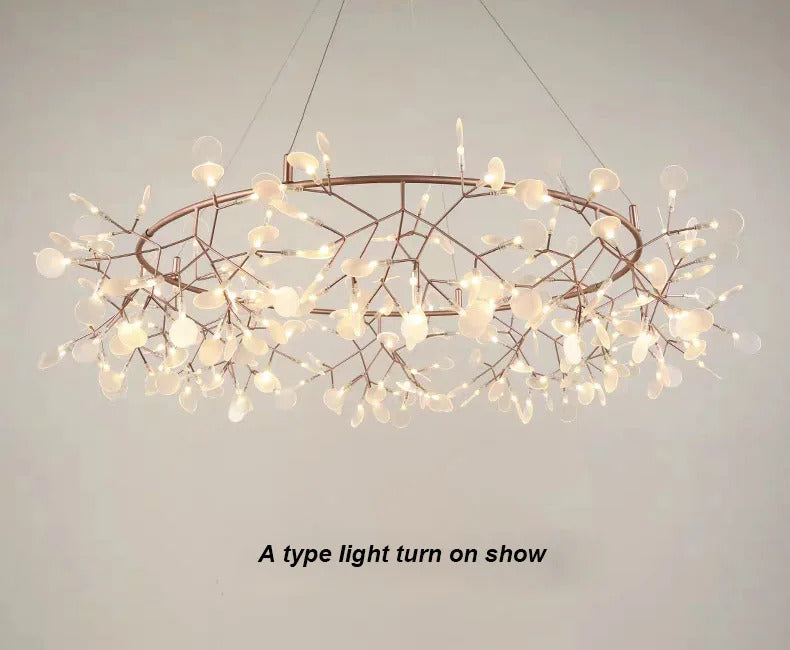 Nordic Heracleum chandelier lamp Living Room Modern designer Black/rose gold lamp