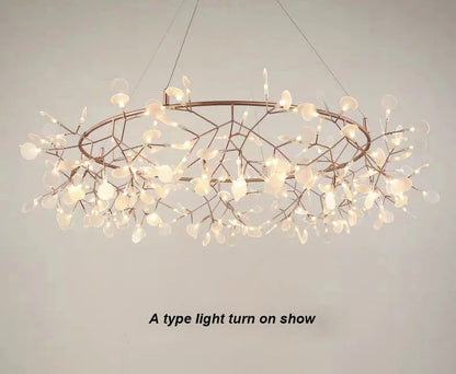 Nordic Heracleum chandelier lamp Living Room Modern designer Black/rose gold lamp