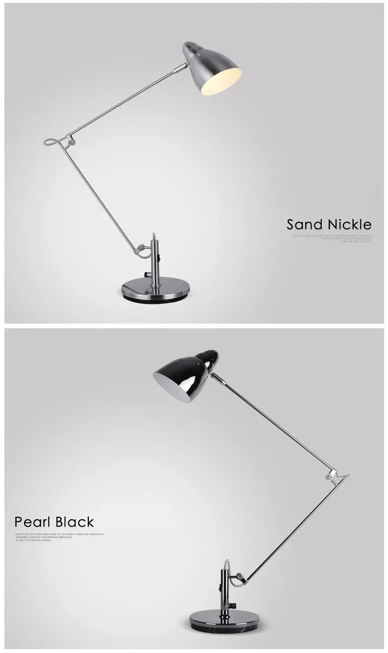 Swing Long Arm Table Lamp Flexible Adjustable Aluminum Desk Light with E27 Bulb led floor lamp