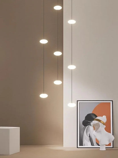 Modern villa Staircase Chandelier Nordic Oval String Ball Duplex Building LED pendant Light