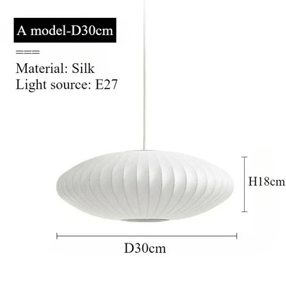Japanese pendant light white design minimalist lamp Silk Cloth Light Clothing nelson lamp Shop Cloth loft lantern pendant lamp