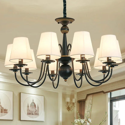 Ameican Black Rustic Chandelier Hotel Salon Hanging Lamp