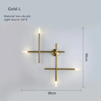 Nordic line Art Wall Lamp Modern Minimalist Creative Cross Shaped Sconce light