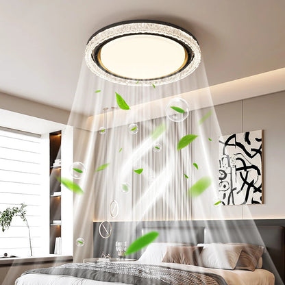 Light Luxury Bladeless Fan Light Modern Minimalist Creative Room Ceiling Light