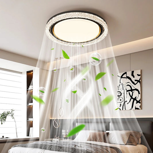Light Luxury Bladeless Fan Light Modern Minimalist Creative Room Ceiling Light