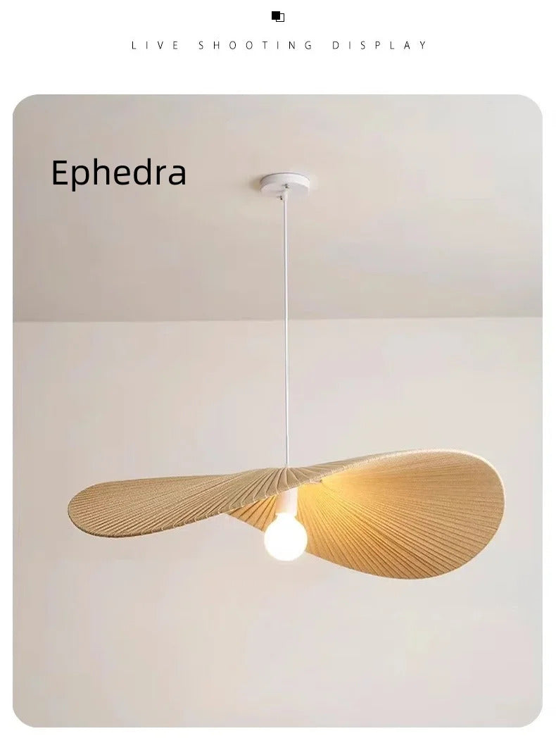 Nordic Fabric Hat Pendant Light Cream Style Led Pendant lamp