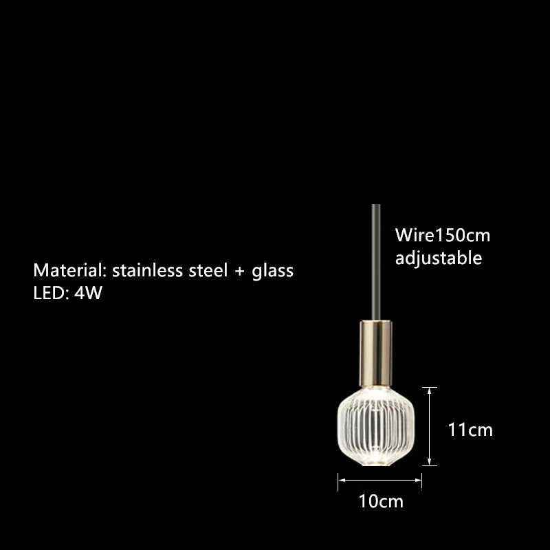 Cipher Multi Pendant light Luxury Clear Glass pipe Chandelier