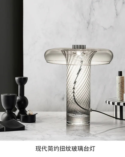 Nordic  personalized twisted glass desk lamp modern LED decorative lamp study bedroom bedside designer Table lamp