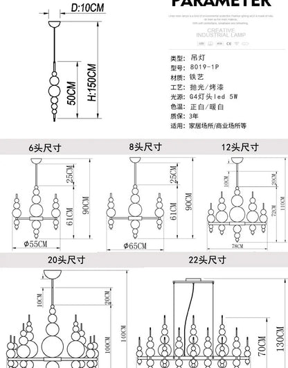 Luxury Living Room Black Chandelier Designer Tears From Moon Chandelier