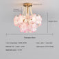 French Flower Crystal Chandelier Lamp Luxury Pink Glass Cream Petal Pendant Lights Living Room Bedroom Dining Room lighting