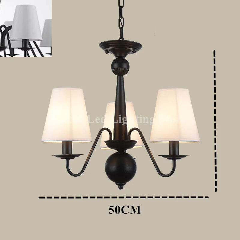 Ameican Black Rustic Chandelier Hotel Salon Hanging Lamp