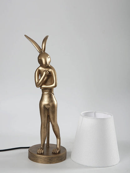 Nordic LED rabbit table lamp Designer resin rabbit desk lamp for study bedroom children's room reading led light bedside lamp