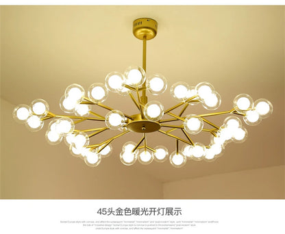 Nordic molecular chandelier G4 bulb ball chandelier