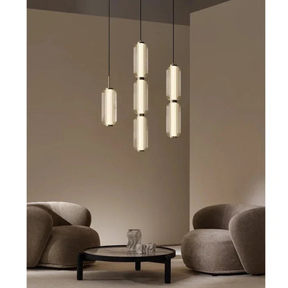 Nordic Glass Chandelier Hotel Living Room Chandelier High-grade Restaurant Staircase Combination Home decor Long Pendant Lights