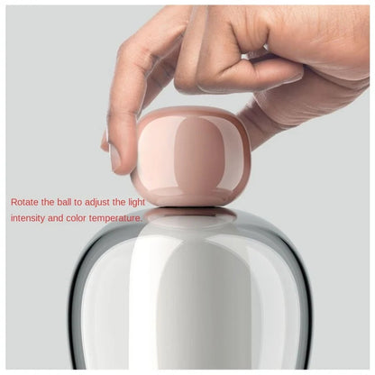 Modern Living Room Decoration Ornaments USB Charging Lamp Minimalist Study Master Bedroom Daughter's Room Glass Desk LED Lamp