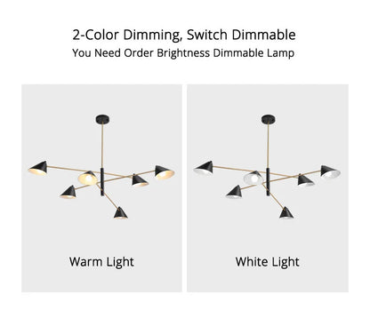 Nordic Minimalist Cone Shape chandelier Danish design black gold  iron Pendant Light