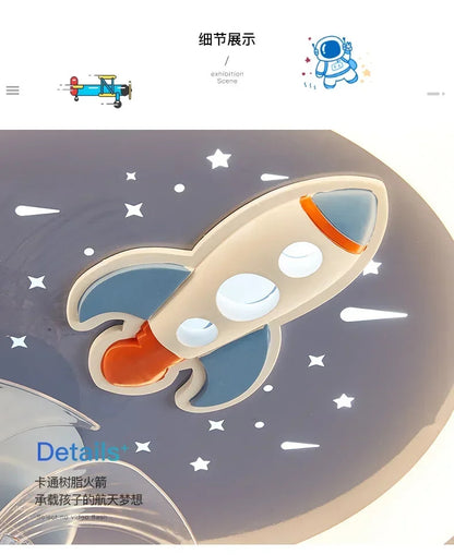 Modern Kids Room Ceiling Fan Light Cartoon Moon Astronaut children bedroom hanging Light