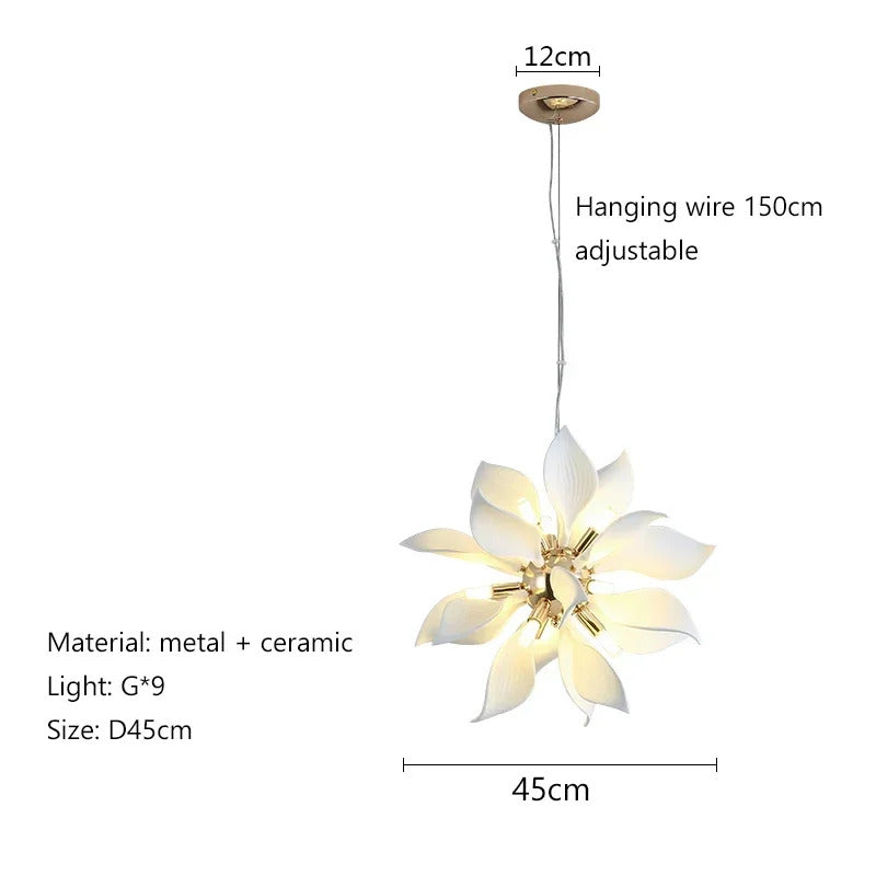 Nordic Petal chandelier Luxury Ceramic Pendant Lamp