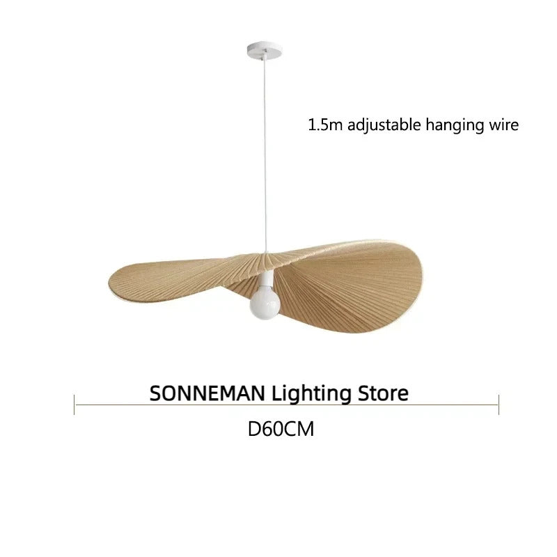 Nordic Fabric Hat Pendant Light Cream Style Led Pendant lamp