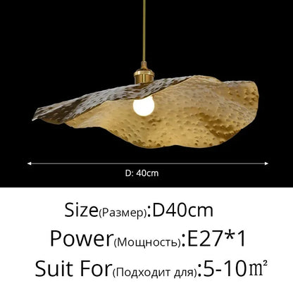 Lotus Leaf pendant light Hammered brass pendant lamp for living room dining room bedroom decoration kitchen light fixtures
