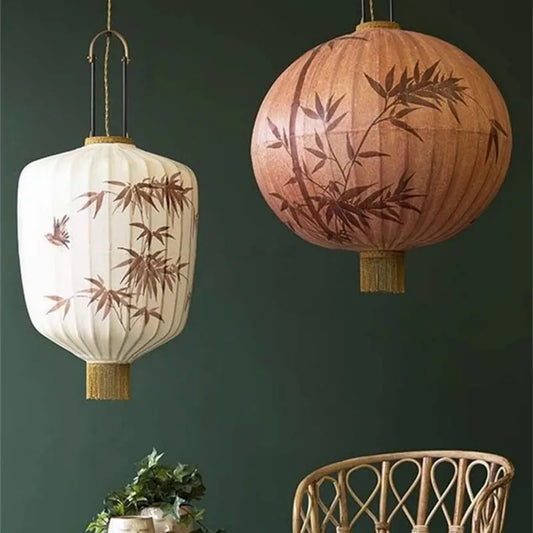 Traditional lantern painting pendant lamp Decor Restaurant lighting