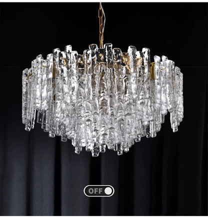 Modern Melting Ice Whiskey chandelier Italy Designer Luxury crystals Amber pendant lamps