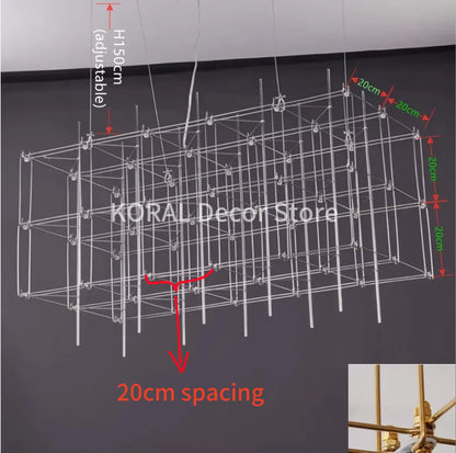 Modern Luxury Rectangular Chandelier LED Firefly Chandelier