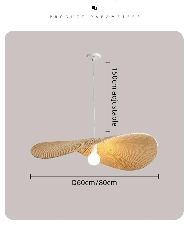 Nordic Fabric Hat Pendant Light Cream Style Led Pendant lamp