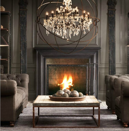 Rustic Orb Chandelier farmhouse kitchen Island light