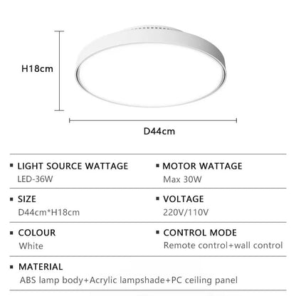 New Invisible Bladeless Ceiling Fan With Light Home Living Room Lighting